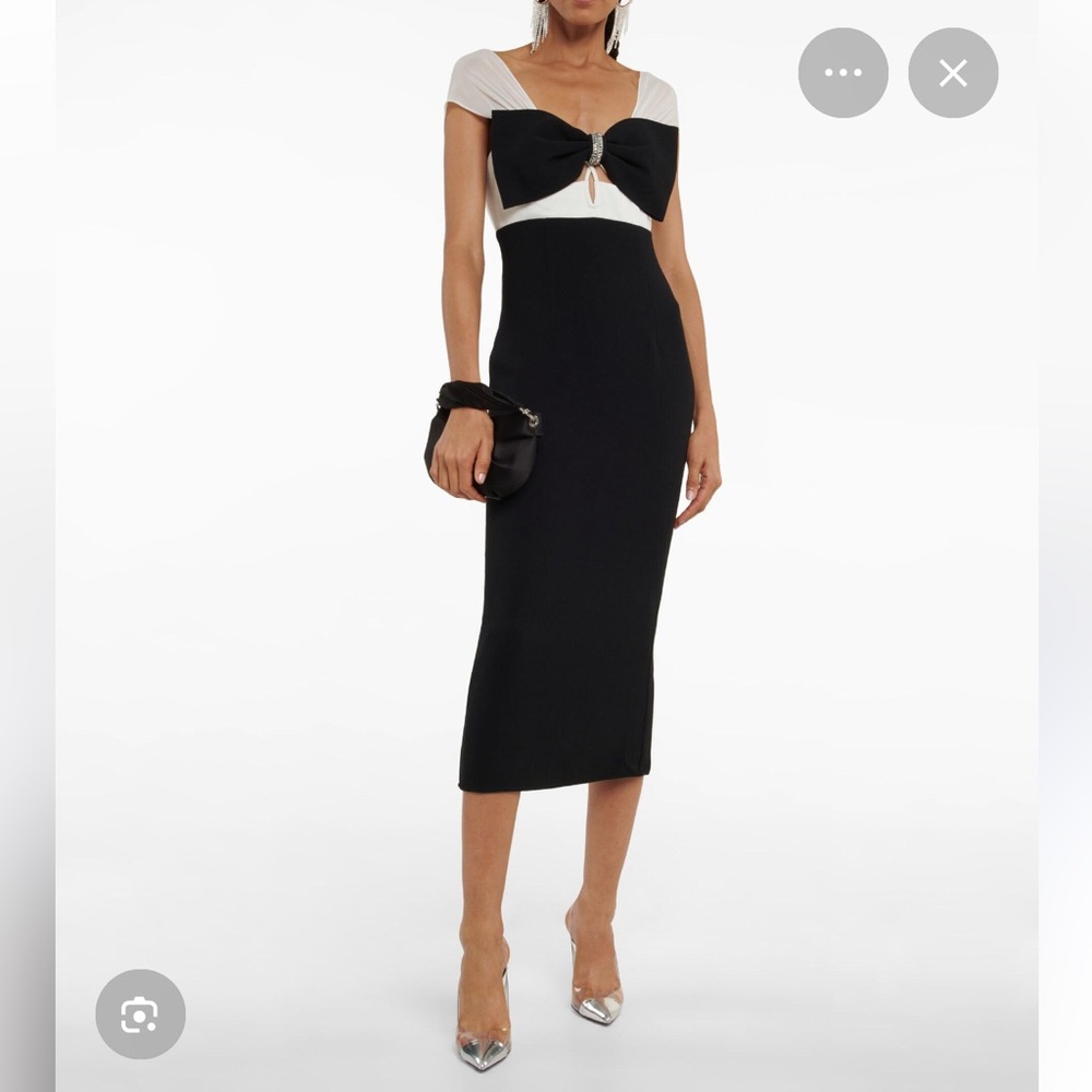 Self-Portrait Elegant Black and White Strapless Dress